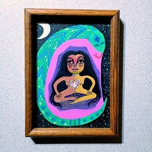 ORIGINAL ART - SerpenTina 5 x 7 Acrylic Paint Doodle on Paper